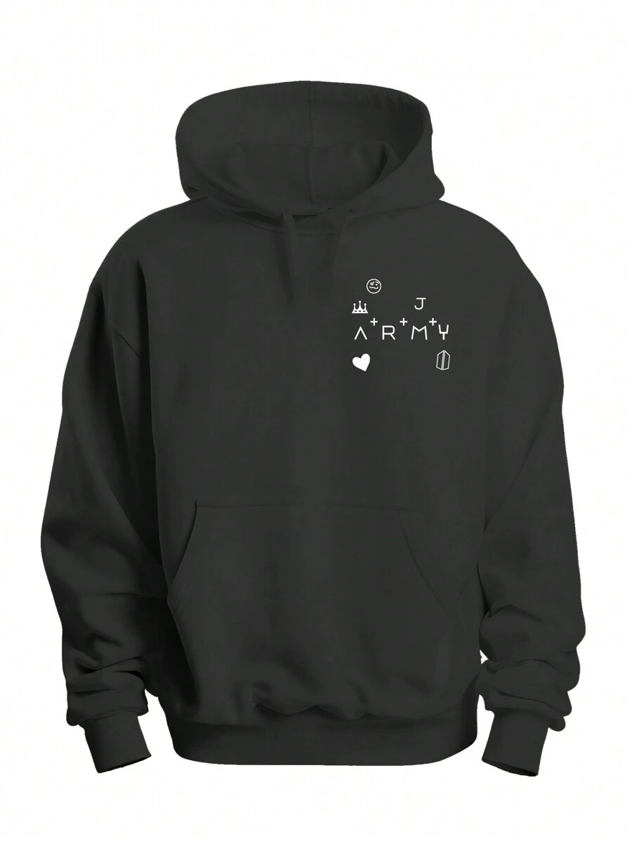 Tatoo Sweatshirt Kpop Collection Fans Army - 黑色 - 查看 1