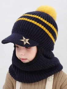 1 buc. Căciulă pentru urechi tricotată pentru copii - Căciuli groase, tricotate termice, pentru vreme rece - 1 BUC - Vizualizare 6