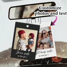 Customized Photo & Text Car Ornament Decoration Pendant, Luggage, Backpack, Keychain, Acrylic Material With High Transparency And Clarity, Great Gift For Loved Ones, Friends, Travel Blessing Valentine's Day - Multicolor - View 3