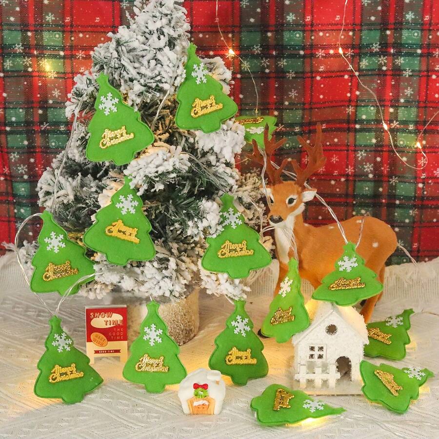 1 dây đèn LED hai màu hình cây thông Noel bằng vải nhung, đèn trang trí cắm trại ngày lễ, đèn trang trí lều ngoài trời trang trí Giáng sinh quà tặng Giáng sinh trang trí cây thông Noel lễ Tạ ơn đồ trang trí đèn Giáng sinh trang trí phòng ngủ trang trí nhà trang trí tiệc trang trí phòng lễ hội ngày lễ