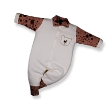3 Piece Baby Romper Kit With Embroidered Animal Cotton Foot Cover For Boy And Girl - 藍色 - 查看 4