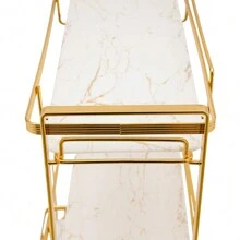 三层浴室台面收纳架置物架柜台浴室储物架家居浴室装饰浴室收纳架夏季返校季 - 金色 - 查看 9