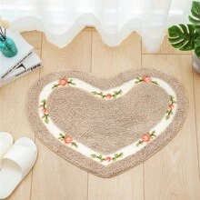 1 件漂亮花卉玫瑰心形浴室垫，吸水、防滑、舒适，非常适合情人节装饰和浴室地板、超柔软毛茸茸的地毯、地板装饰地毯，非常适合浴室、客厅、卫生间、酒店用品、浴室配件