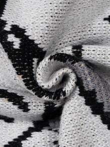 卡通人物字母渐变色长袖毛衣，休闲宽松圆领针织套头衫，男女皆宜，适合春、秋、冬三季穿着。 - 灰色 - 查看 9