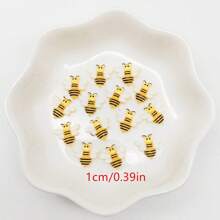 30/50/100 chiếc hình ong nhỏ bằng nhựa 10mm được vẽ tay, đá giả kim cương hoạt hình mặt phẳng nghệ thuật, đồ trang trí DIY cho sổ lưu niệm, đồ thủ công mỹ nghệ. - Nhiều màu - Xem 2