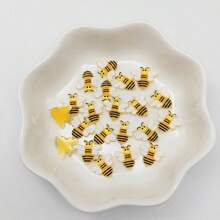 30/50/100 chiếc hình ong nhỏ bằng nhựa 10mm được vẽ tay, đá giả kim cương hoạt hình mặt phẳng nghệ thuật, đồ trang trí DIY cho sổ lưu niệm, đồ thủ công mỹ nghệ. - Nhiều màu - Xem 4
