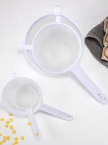 1 件装塑料豆浆过滤器细网过滤器、面粉筛、果汁和茶过滤器、厨房配件、手持式网状过滤漏斗 - 彩色 - 查看 8