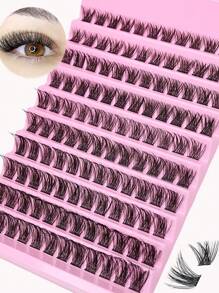 Wimperclusters 120 stuks Clusterwimpers 8-16mm Wispy Individuele wimpers Extensions Natuurlijke look Wimpers D-krul Fluffy Clusterwimpers DIY Wimperverlenging