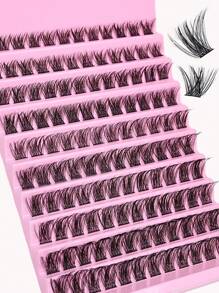 Wimperclusters 120 stuks Clusterwimpers 8-16mm Wispy Individuele wimpers Extensions Natuurlijke look Wimpers D-krul Fluffy Clusterwimpers DIY Wimperverlenging
