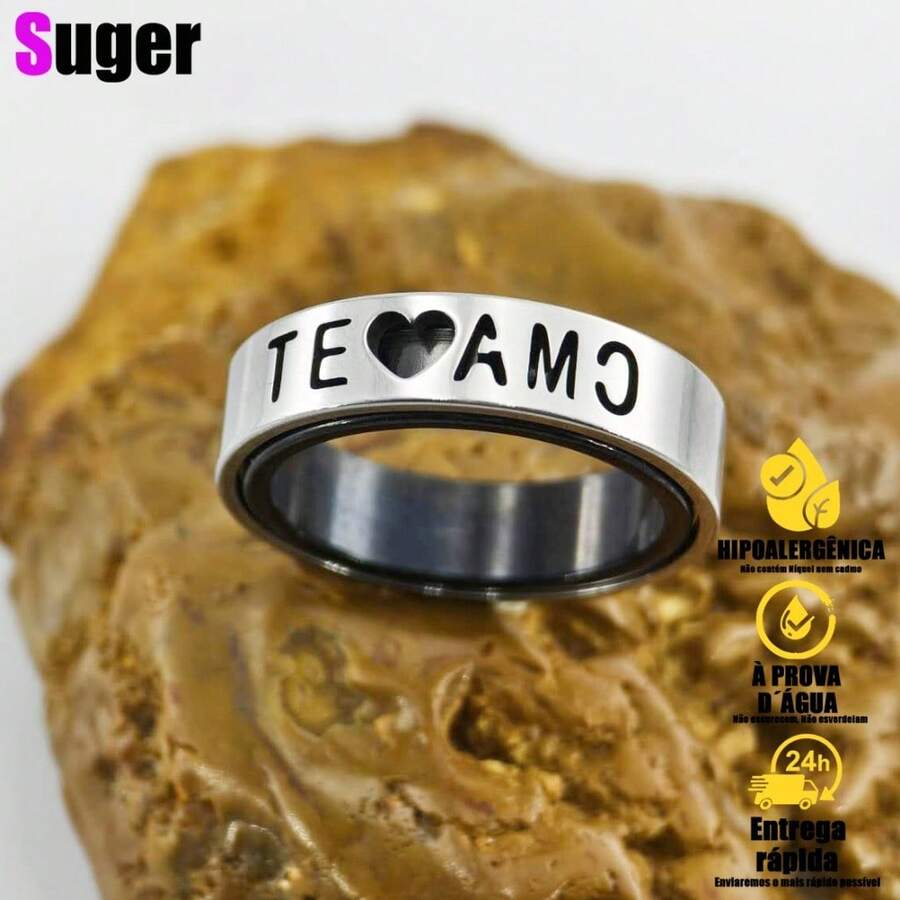 Engagement Rings I Love You Ring Silver Hollow Heart Diamond Dating Commitment - 銀色 - 查看 1