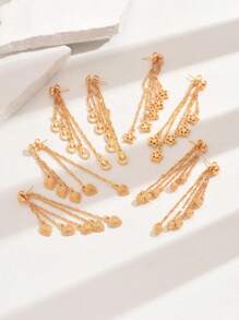 18K Gold Plated Earrings With Classic Tassel Pendant, Versatile Daily Wear For Women, Multiple Styles