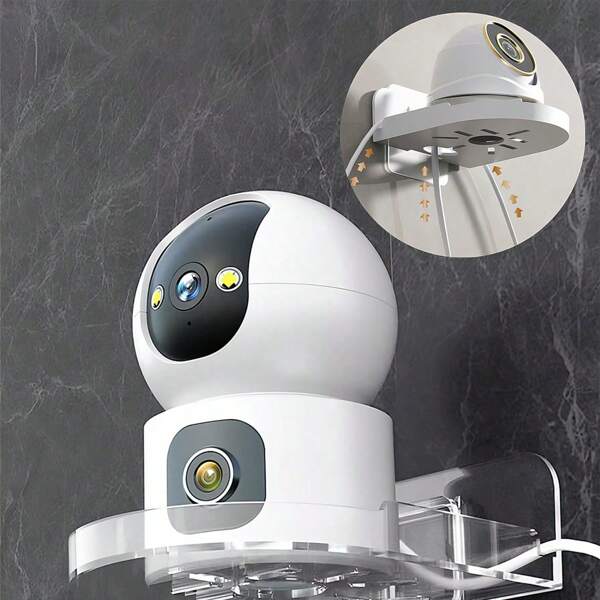 1pc Wall-Mounted Camera Bracket, Monitoring Tray, Multifunctional Home Wall Shelf