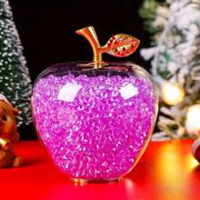 Nuevo adorno de manzana de escritorio de vidrio transparente, un regalo exquisito para Navidad, Día de San Valentín