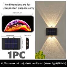 6pcs/1pc Outdoor Solar Wall Lights, Easy Installation, 8/10 LED Waterproof Up & Down Lighting Decorative Lamps, Suitable For Garden, Yard, Park, Wall