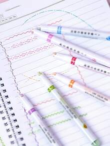 6pcs Multifunctional Writing Tools, Mixed Flower Shaped Fine Line Pens, Suitable For Notes & Markings, Essential Office Stationery - Multicolor - View 2