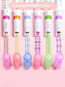 6pcs Multifunctional Writing Tools, Mixed Flower Shaped Fine Line Pens, Suitable For Notes & Markings, Essential Office Stationery - Multicolor - View 3