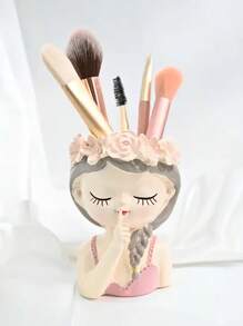 1 lọ đựng mỹ phẩm bằng nhựa hình cô gái dễ thương theo phong cách Bắc Âu, giá đựng cọ trang điểm INS, đồ trang trí nhà cửa, bình hoa phòng ngủ, quà tặng ngày lễ, quà sinh nhật, đồ dùng cho tiệc, quà tặng cho bạn gái, cho bãi biển ngày lễ, bộ sưu tập phòng tắm, bộ sưu tập phòng ngủ, dung tích lớn - Nhiều màu - Xem 2