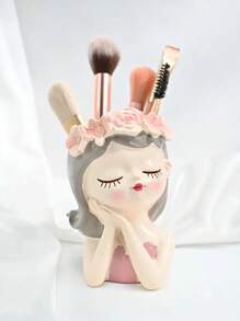 1 lọ đựng mỹ phẩm bằng nhựa hình cô gái dễ thương theo phong cách Bắc Âu, giá đựng cọ trang điểm INS, đồ trang trí nhà cửa, bình hoa phòng ngủ, quà tặng ngày lễ, quà sinh nhật, đồ dùng cho tiệc, quà tặng cho bạn gái, cho bãi biển ngày lễ, bộ sưu tập phòng tắm, bộ sưu tập phòng ngủ, dung tích lớn - Nhiều màu - Xem 5