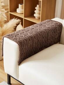 1 件柔软毛绒纯色沙发套，现代简约风格温暖防滑靠背沙发垫，适合卧室、办公室、客厅家居装饰，四季皆宜 - 咖啡棕 - 查看 6