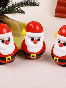 圣诞装饰圣诞老人挤压娃娃，圣诞驯鹿柔软慢回弹泡沫球缓解压力手指圣诞礼物 - 彩色 - 查看 6