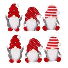 3/6pcs Christmas Gnome Plush Cutlery Holder Set - Forks Bag, Tabletop Decor, Cute Party Supplies, Faceless Man Knife Fork Bag, Silverware,Christmas