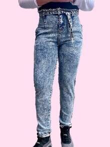 Skinny pantalones para mujer - Azul lavado oscuro - Ver 1