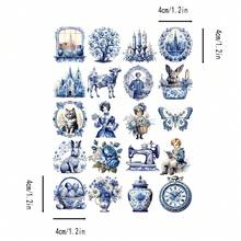 20 piezas/Set Pegatinas de loza vintage de 4 cm de colores para scrapbooking - Multicolor - Ver 2