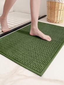 1pc Luxury Chenille Bath Rug 19x31'', Extra Soft And Absorbent Shaggy Bathroom Mat Rugs, Machine Washable, Non-Slip Plush Carpet Runner For Tub, Shower, And Bath Room, Green Home Bathroom Decor Outdoor Rug Door Mat Fall Decor Bathroom Accessories Back To School Entryway Decor - Green - View 2
