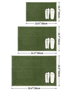 1pc Luxury Chenille Bath Rug 19x31'', Extra Soft And Absorbent Shaggy Bathroom Mat Rugs, Machine Washable, Non-Slip Plush Carpet Runner For Tub, Shower, And Bath Room, Green Home Bathroom Decor Outdoor Rug Door Mat Fall Decor Bathroom Accessories Back To School Entryway Decor - Green - View 3