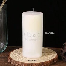 1 Cái/Nến/Nến hình trụ lớn màu trắng ngà, không khói và không mùi, Sáp trang trí đám cưới lãng mạn/Thích hợp cho trang trí và chiếu sáng không khí ngày lễ, trang trí phòng, quà tặng - Nhiều màu - Xem 19