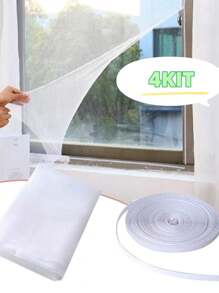 4 Pcs With Anti Fly Mosquito Insect Net Removable Anti-Insect Mosquito Net Window Screen Promotion - trắng - Xem 1