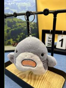 1 件创意卡通鲨鱼毛绒钥匙扣，可爱毛绒动物吊坠，适合背包/手提包，圣诞节/万圣节、粉丝/朋友/学生的理想礼物 - 彩色 - 查看 10