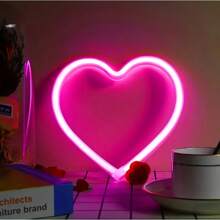 1pc Romantic Neon Light Wall Decor LED Lamp, Battery Or USB Powered, For Room Wall Decor, Tabletop Decor, Wedding Anniversary Party Supplies, Girls Gift, Birthday Gift, Mother's Day Gift (Batteries Not Included) - Multicolor - View 6