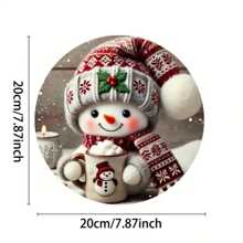 Nghệ thuật treo tường hình người tuyết 7,8" X 7,8": Biển kim loại in 2D, Trang trí nhà bếp, quán cà phê, nhà cửa dịp Giáng sinh, Nghệ thuật trang trại mùa đông, Nghệ thuật treo tường Giáng sinh, Trang trí mùa đông, Giáng sinh vui vẻ, Trang trí Giáng sinh, Vị trí lỗ ngẫu nhiên - Nhiều màu - Xem 2