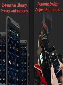 A Shoulder Bag Devil's Eye Sports Cool LED Light-Up DIY Monitor Waterproof Motorcycle Riding - Đen và trắng - Xem 11