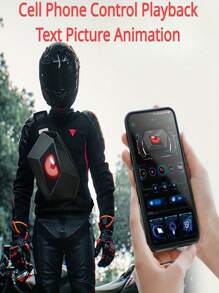 A Shoulder Bag Devil's Eye Sports Cool LED Light-Up DIY Monitor Waterproof Motorcycle Riding - Đen và trắng - Xem 10