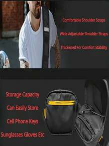 A Shoulder Bag Devil's Eye Sports Cool LED Light-Up DIY Monitor Waterproof Motorcycle Riding - Đen và trắng - Xem 4