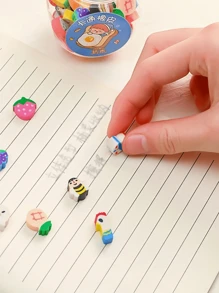 10个/50个迷你卡通橡皮擦，创意小礼物（随机组合） - 彩色 - 查看 7