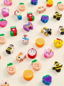 10个/50个迷你卡通橡皮擦，创意小礼物（随机组合） - 彩色 - 查看 6