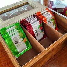 Hộp Đựng Túi Trà Có 3 Ngăn Đựng Đồ Bằng Gỗ Nguyên Khối Được Xử Lý Coquinho - màu nâu - Xem 5