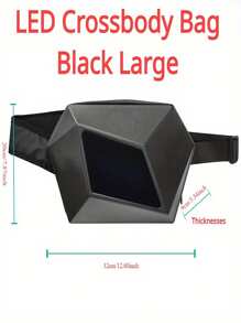 A Shoulder Bag Devil's Eye Sports Cool LED Light-Up DIY Monitor Waterproof Motorcycle Riding - Đen và trắng - Xem 2