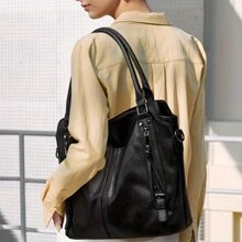 2PC Set Purses Tote Bag For Women, Handbags PU Leather Large Shoulder Bag,  Cow Pattern Work Bags With Multi-Pockets, Designer Hobo Satchel, Christmas Gift - Black - View 8