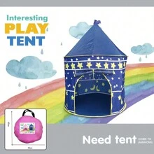 خيمة للعب الداخلي للأطفال على شكل قلعة - بيت لعب للأطفال من عمر 3 إلى 12 سنة، خيمة لعب من البوليستر بإطار من البي في سي، للأولاد والبنات للعب التخيلي، خيمة، خيمة أطفال، خيمة للتخييم، خيمة لعب، لعب خارجي، منزل لعب، خيمة أطفال، خيمة لعب، خيمة للتخييم