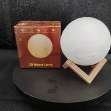 全新 DIY 卧室床头电池供电月光灯，柔和护眼暖光月亮灯，多功能床头柜灯 - 彩色 - 查看 10