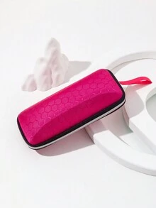 1 件装蜂窝纹理拉链眼镜盒男女通用眼镜配件女士 - 彩色 - 查看 3