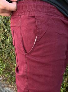 Men's Light Beige Jogger Jeans With Elastane Premium Line Black Lead Gray - 紫紅色 - 查看 6