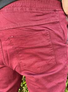 Men's Light Beige Jogger Jeans With Elastane Premium Line Black Lead Gray - 紫紅色 - 查看 5