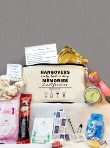 1 件 5/10 件可重复使用帆布拉链袋生日单身派对礼物婚礼宿醉工具包袋粗麻布袋应急包装袋礼品袋礼品袋经典恢复工具包袋旅行储物袋、化妆包、化妆包、度假收纳袋、大容量化妆品收纳袋化妆盒，适用于口红、刷子、护肤品、手机、硬币、小物品，适用于家庭、礼物、度假和节日万圣节圣诞节多功能用途 - 彩色 - 查看 17