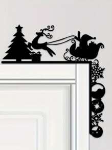 HELLOYOUNG 1 件精美金属雪橇装饰墙贴，迷人门角装饰，节日派对，迷人的门框角装饰，优雅的金属壁挂，家居装饰，房间装饰，墙壁装饰 - 模型 - 查看 3