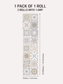 SUPSTICKER 1 cuộn Miếng dán tường nhà bếp chống dầu họa tiết Bohemian, không thấm nước, tự dính, có 3 kích cỡ: 11,81"X47,24"/94,49"/141,73" - Nhiều màu - Xem 9